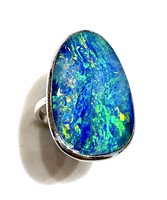 Anello Sommer Donna Opali in Oro bianco Opale 14.45 Ct OPALE NERO AUSTRALIA CT 14.45 - OPALE NERO AUSTRALIA CT 14.45
